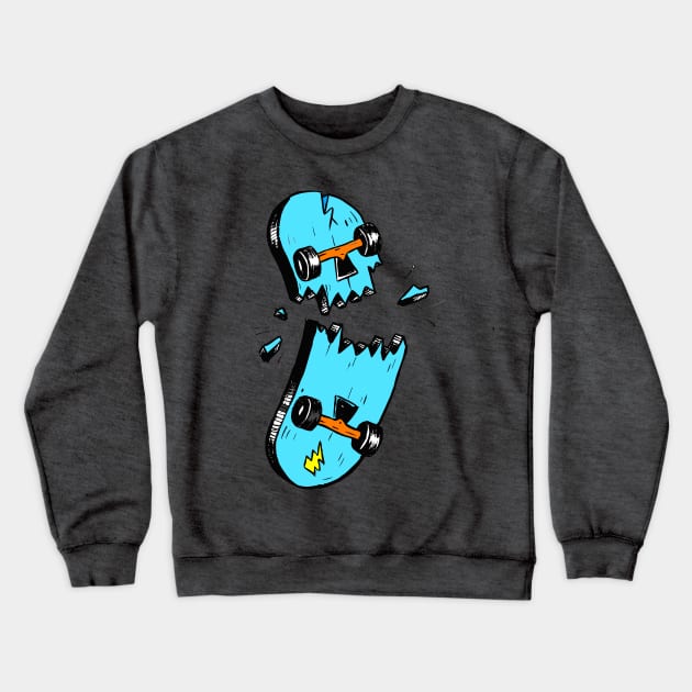 Skateboard skull Crewneck Sweatshirt by BYVIKTOR